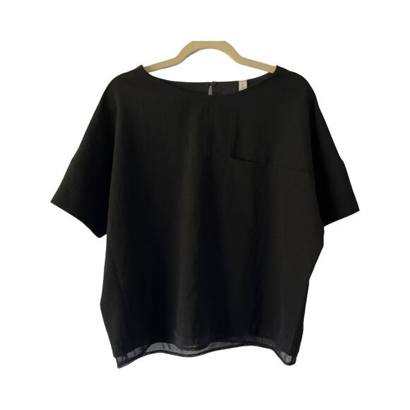 Lululemon A Shift In Time Black Short Sleeve Top Size 8 Relaxed Fit - Picture 2 of 10